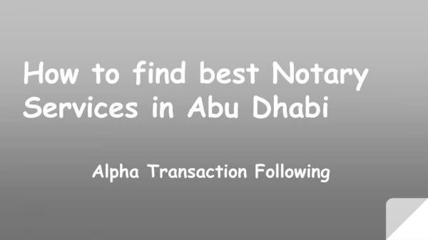 Notary Services in Abu Dhabi - Alpha T.F