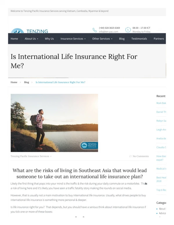 International life insurance Companies