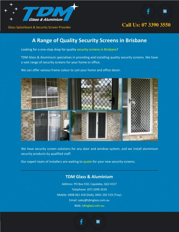 A Range of Quality Security Screens in Brisbane