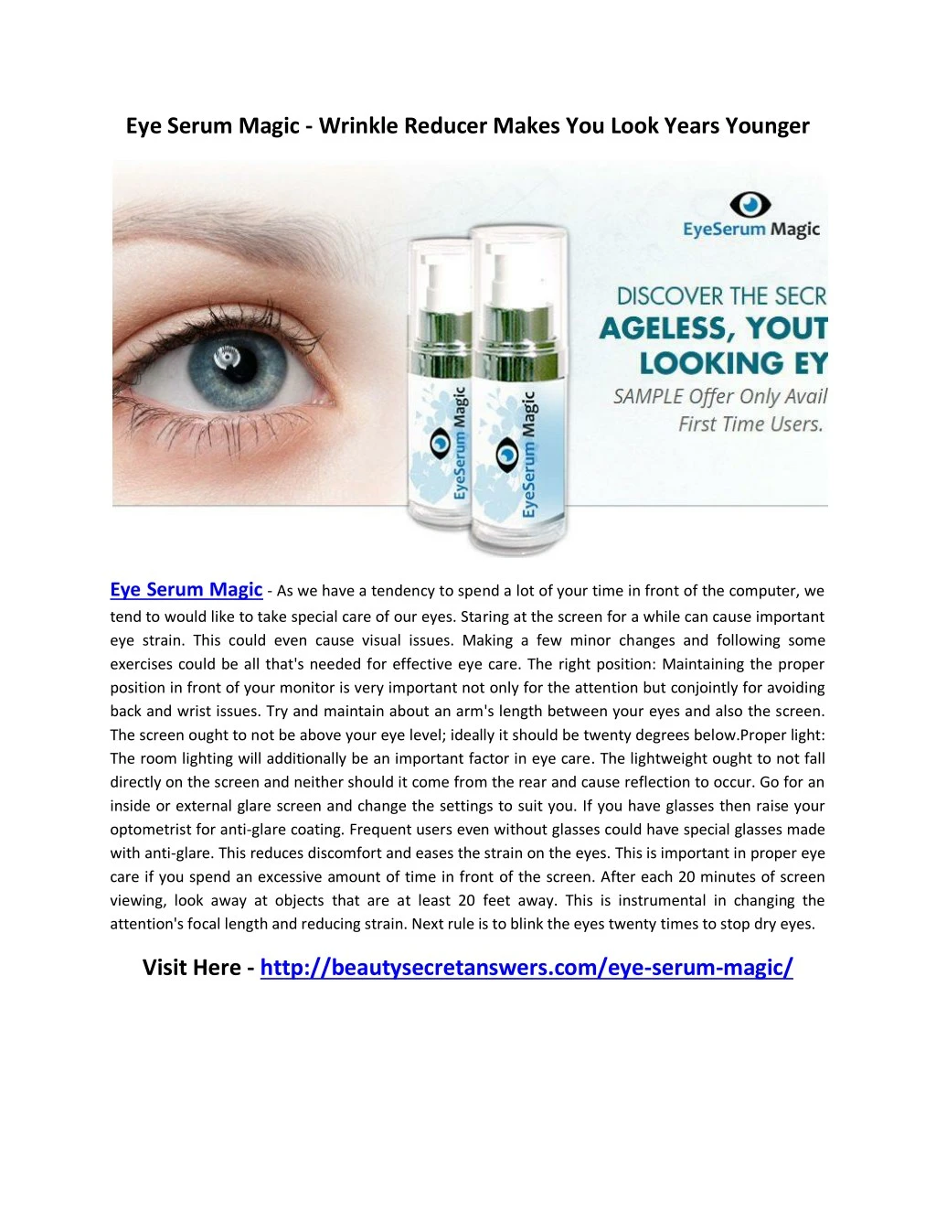 eye serum magic wrinkle reducer makes you look