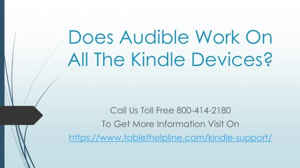 Does Audible Work On All The Kindle Devices
