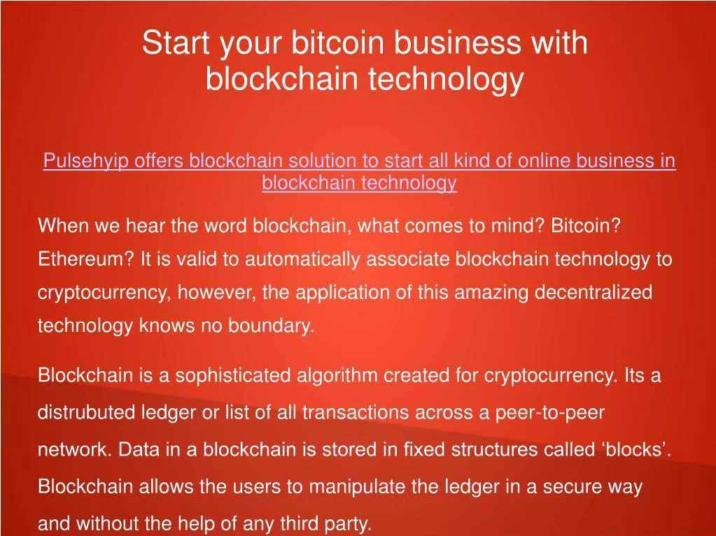 start your bitcoin business with blockchain technology