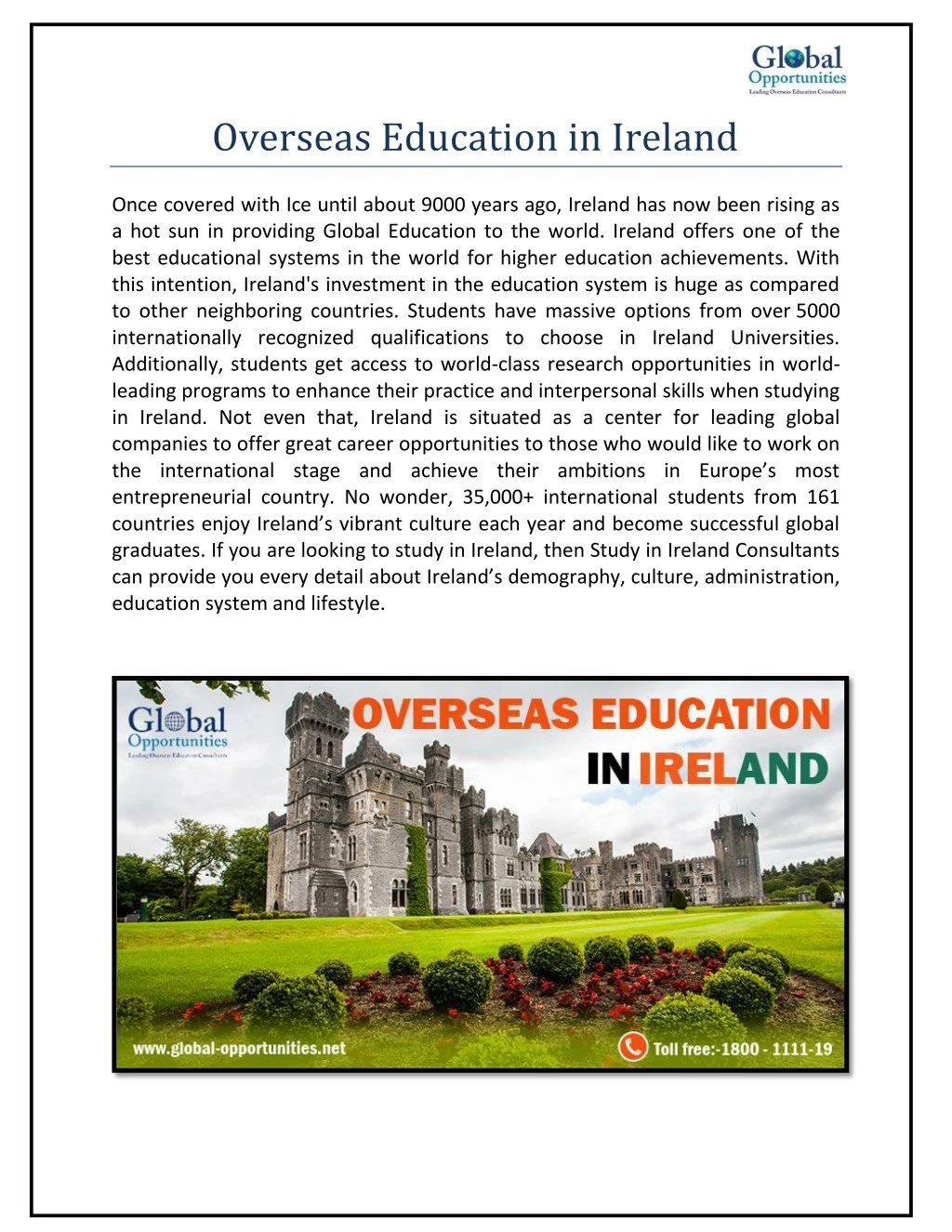 overseas education in ireland