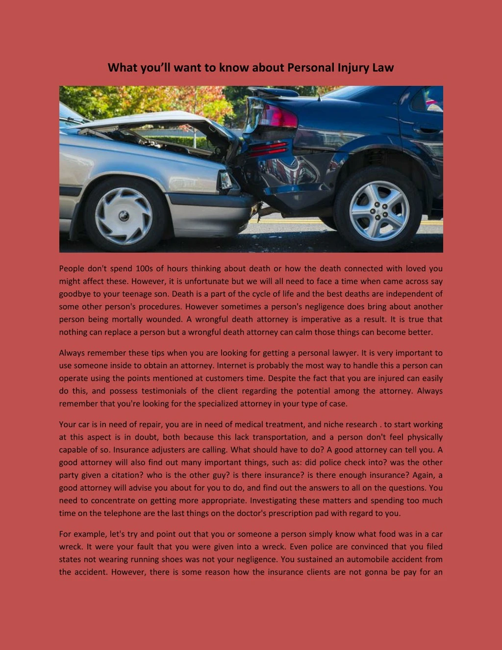 what you ll want to know about personal injury law