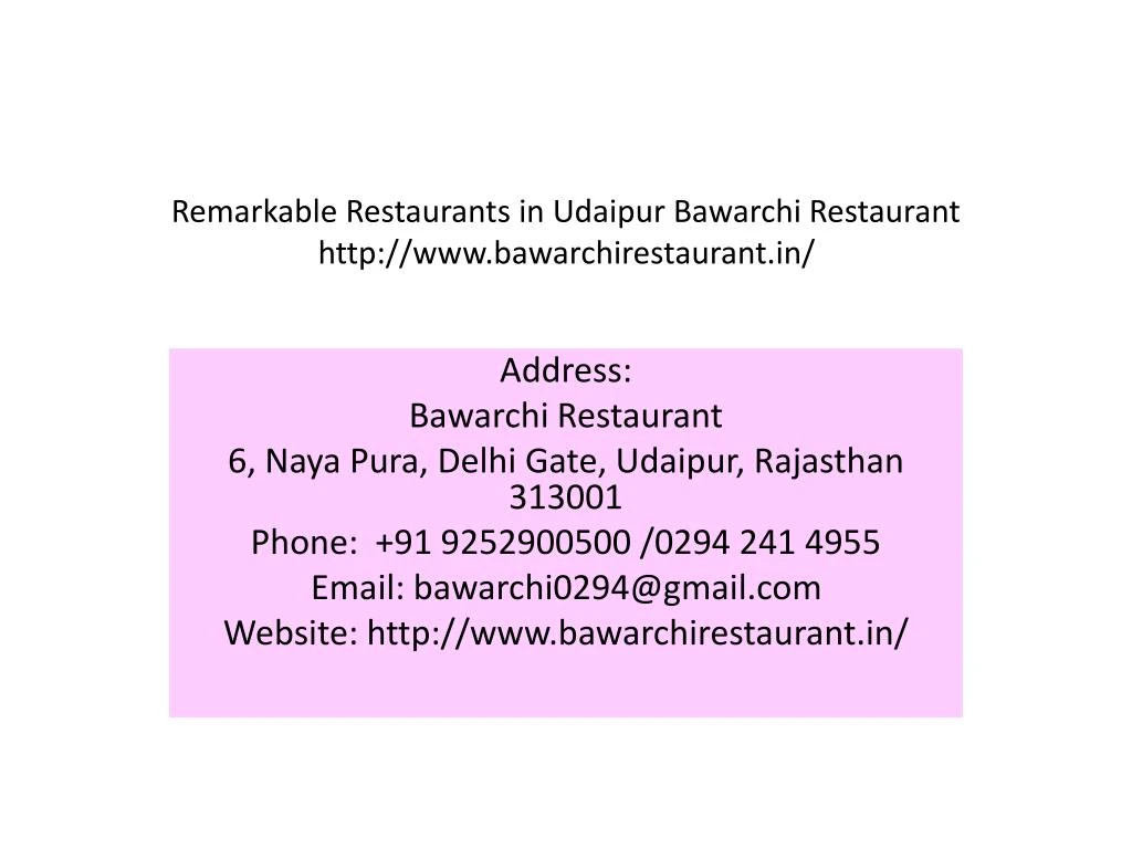 remarkable restaurants in udaipur bawarchi restaurant http www bawarchirestaurant in