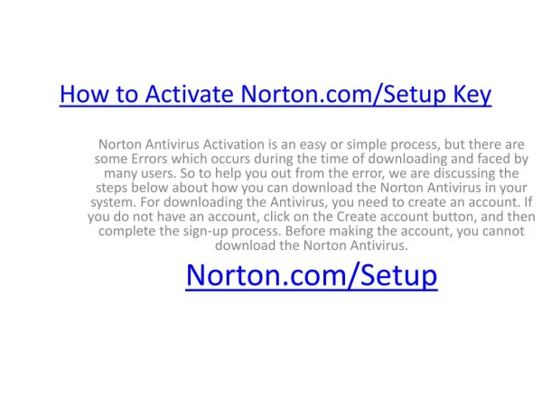 How to Activate Norton Setup Key