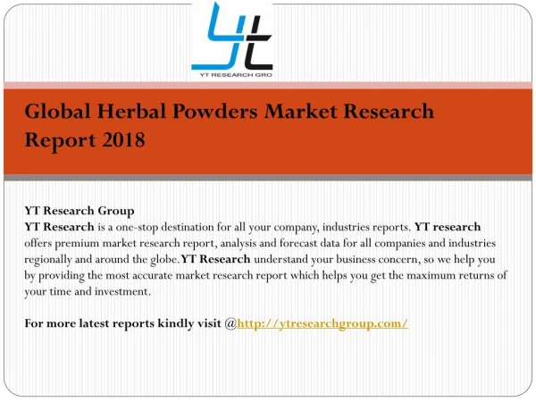 Global Herbal Powders Market Research Report 2018