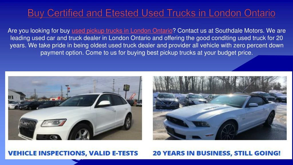 buy certified and etested used trucks in london