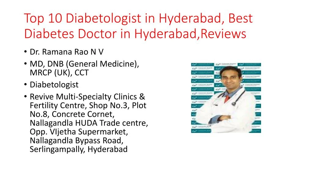 top 10 diabetologist in hyderabad best diabetes doctor in hyderabad reviews