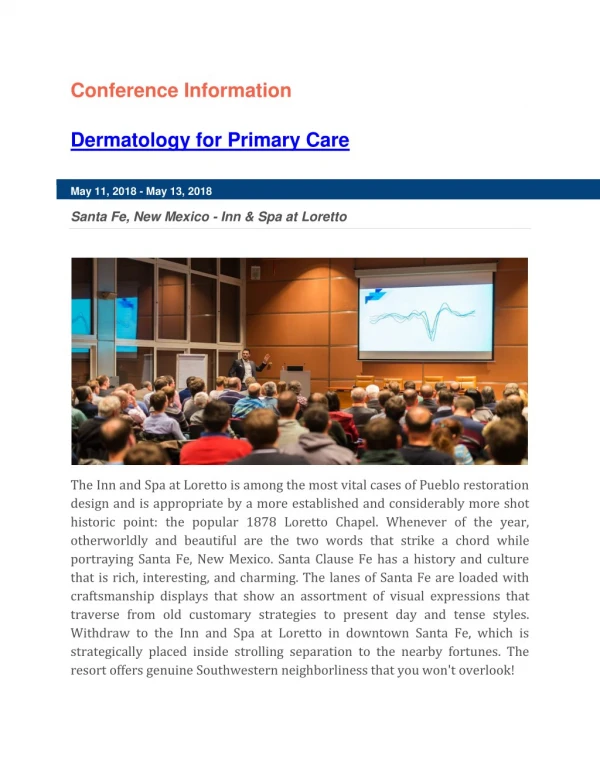 Dermatology for Primary Care - CME Conferences