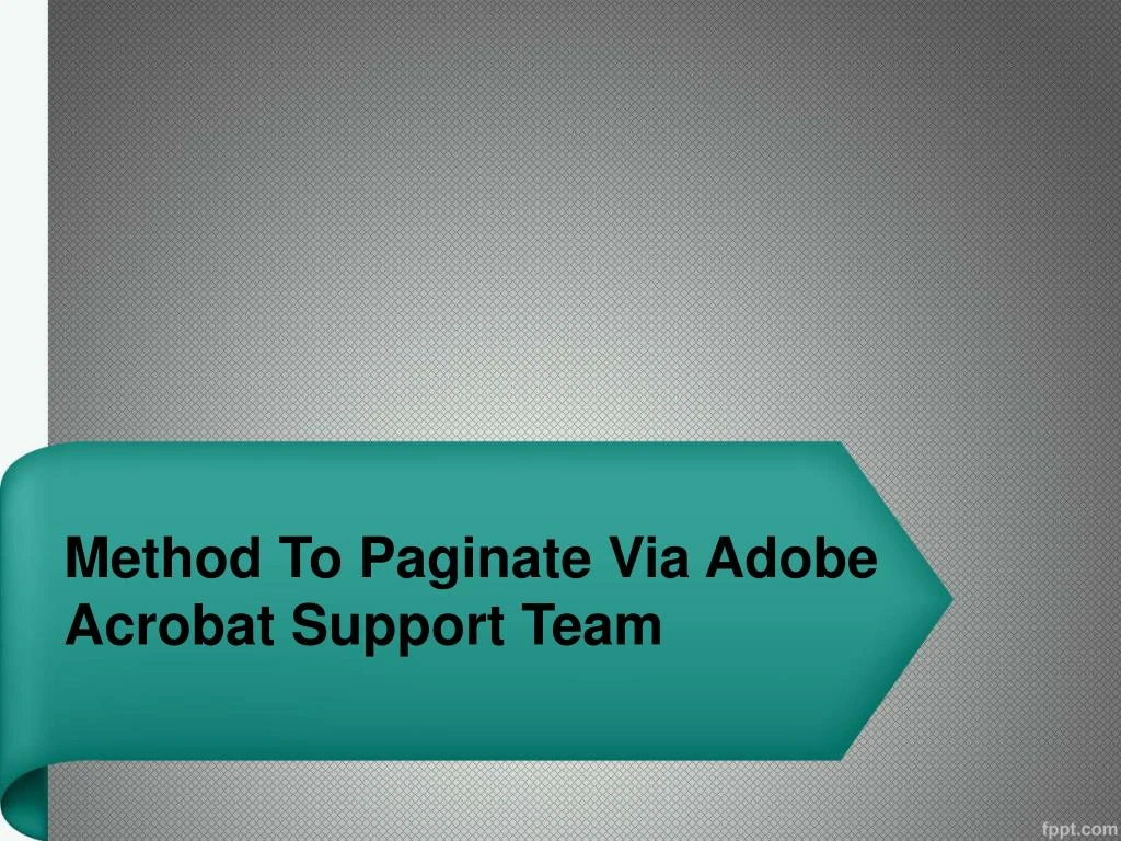 method to paginate via adobe acrobat support team
