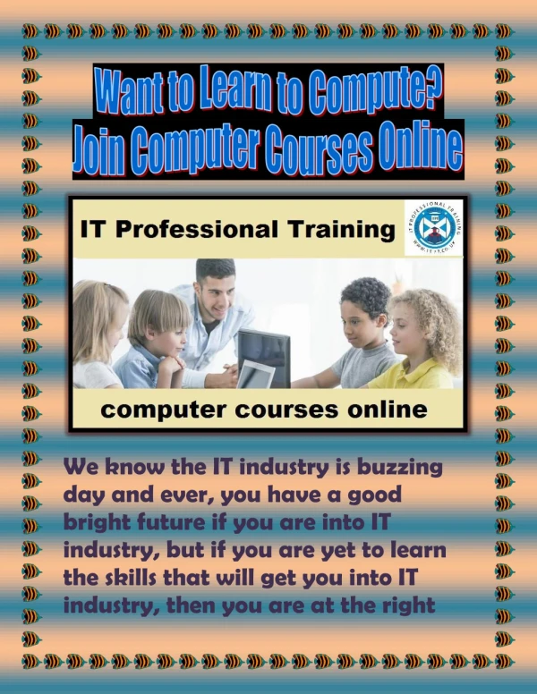 Want to Learn to Compute? Join Computer Courses Online