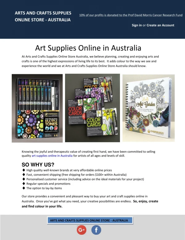 Art Supplies Online in Australia