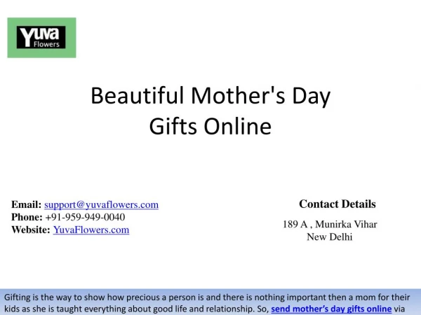 Beautiful Mother's Day Gifts Online