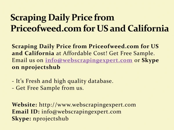 Scraping Daily Price from Priceofweed.com for US and California