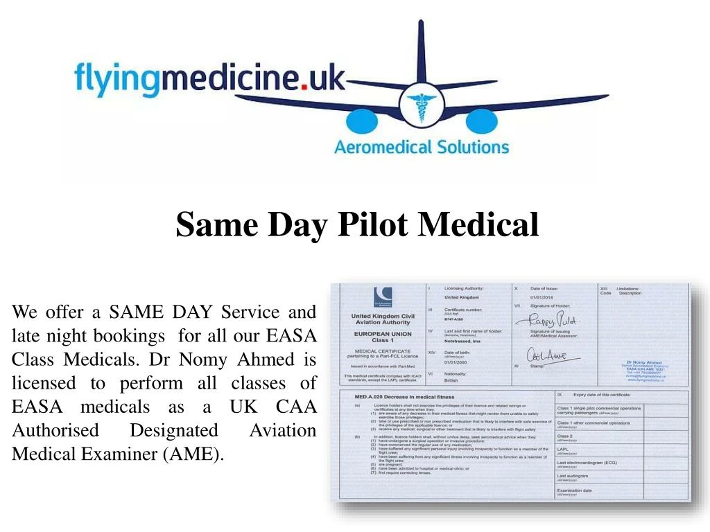 same day pilot medical