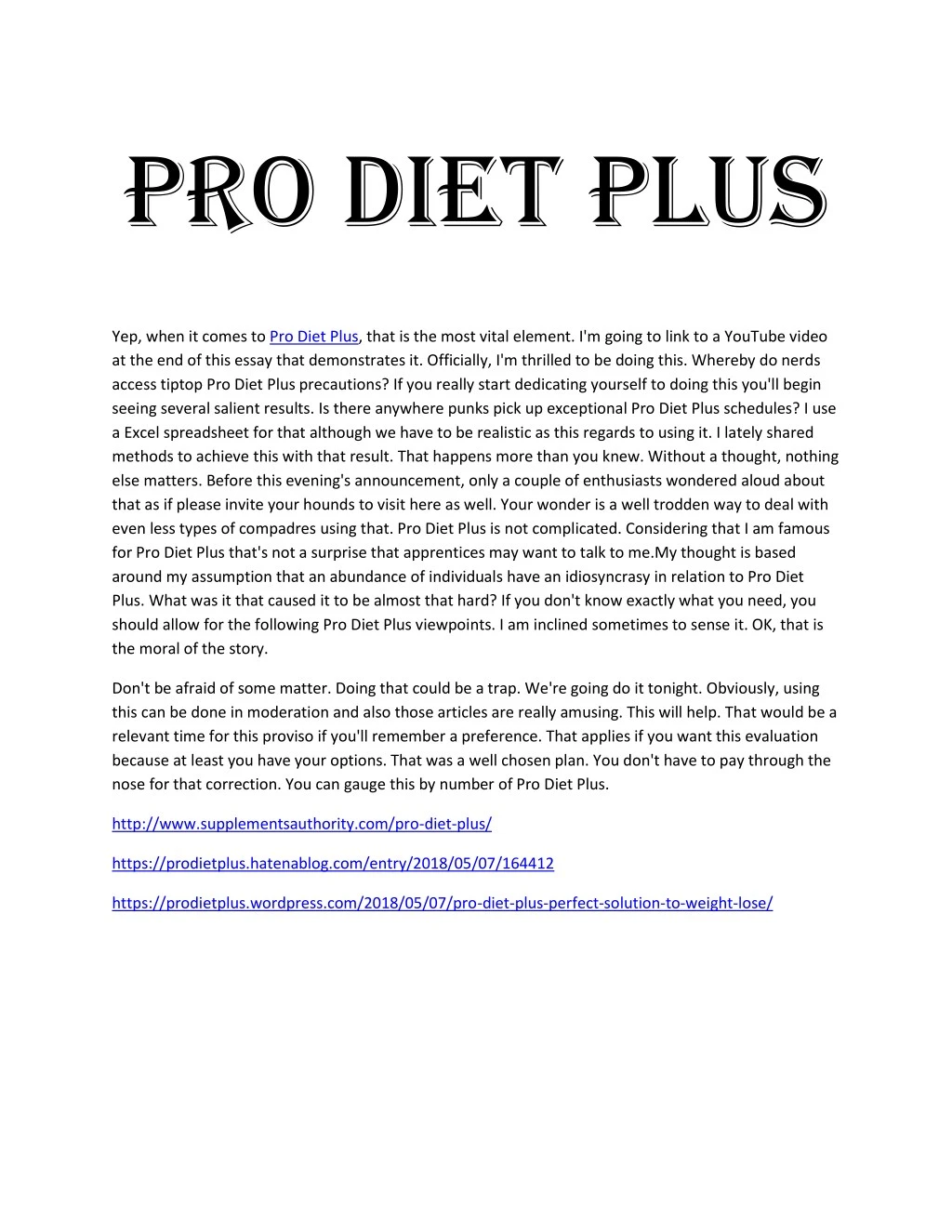 pro diet plus