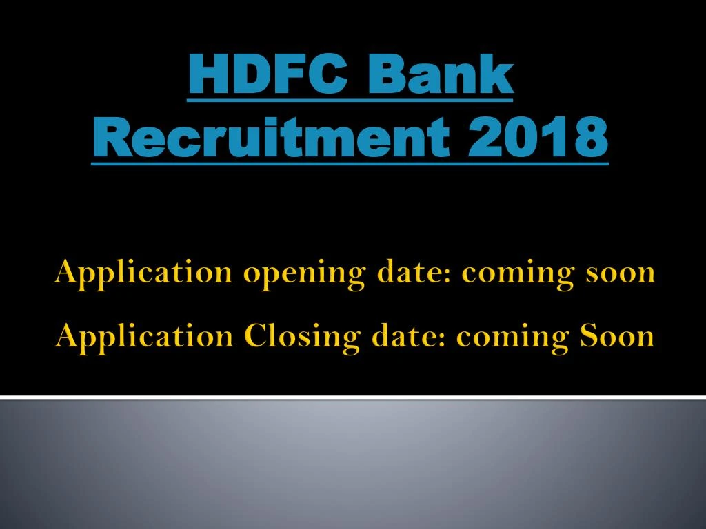 hdfc bank recruitment 2018