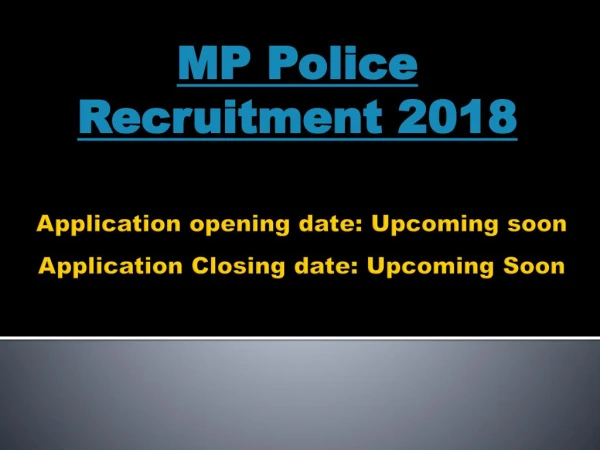 MP Police Recruitment 2018