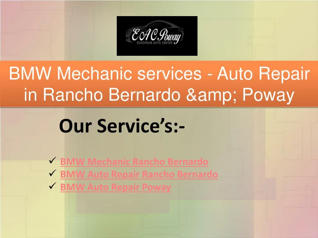 bmw mechanic services auto repair in rancho