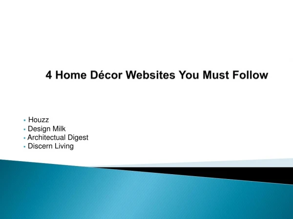 4 Home Decor Websites You Must Follow