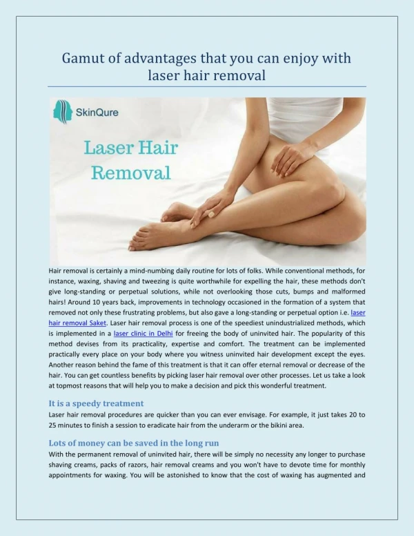 Gamut of advantages that you can enjoy with laser hair removal
