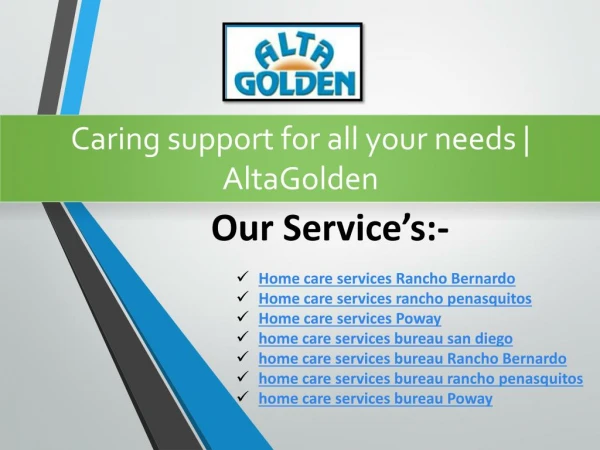 Caring support for all your needs | AltaGolden
