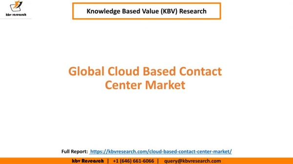 Global Cloud Based Contact Center Market Segmentation