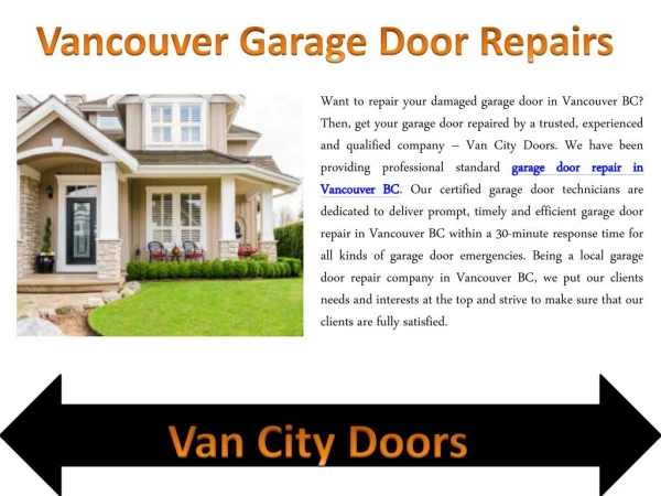 Vancouver Garage Door Repairs