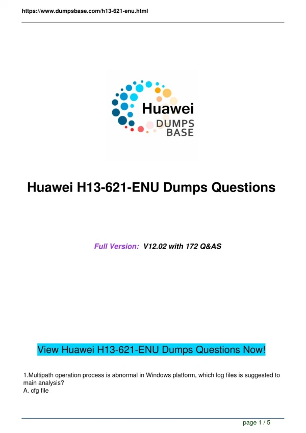 DumpsBase H13-621-ENU HCNP-Storage-CCSN V4.0 exam questions