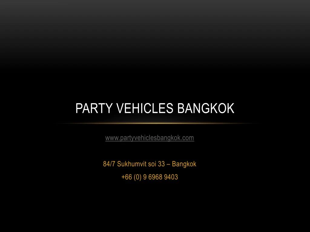party vehicles bangkok