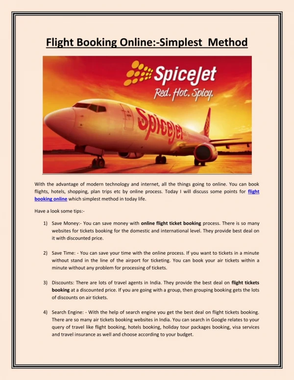 Flight Booking Online:-Simplest Method