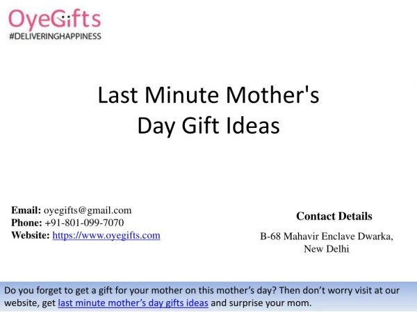 Last Minute Mother's Day Gift Ideas
