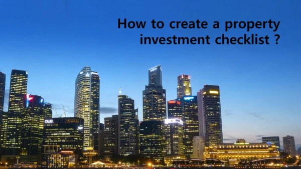 Find how to create a real estate investment checklist.