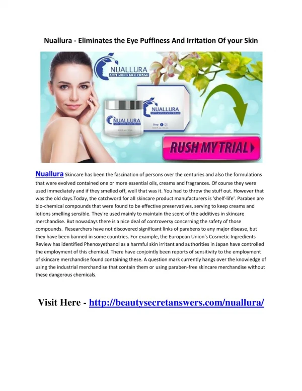 Nuallura - Eliminates the Eye Puffiness And Irritation Of your Skin