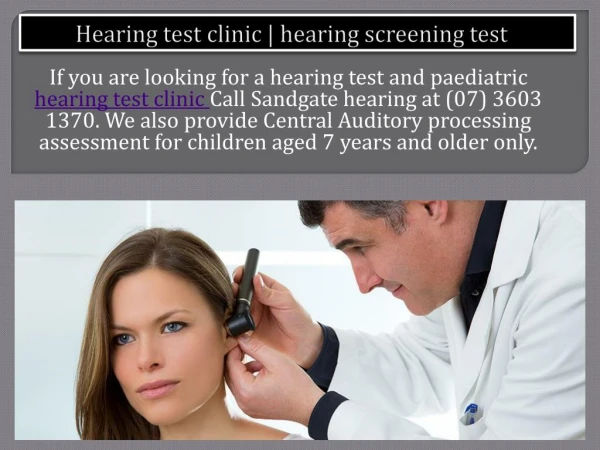 Hearing test clinic | hearing screening test