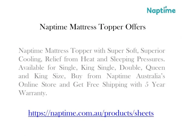 Naptime Mattress Topper Offers