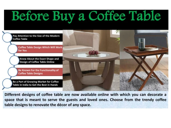 Before Buy a Coffee Table