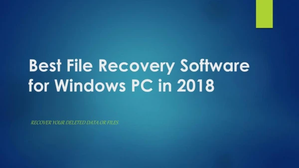 Top 10 File Recovery Software For Windows PC