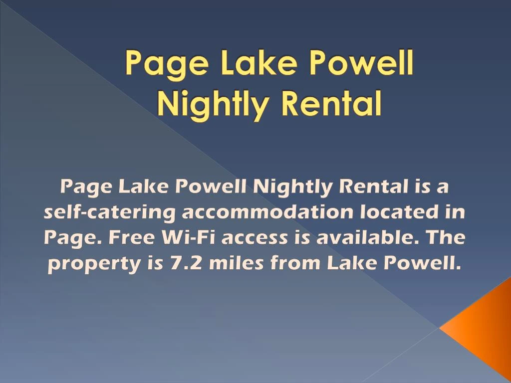 page lake powell nightly rental