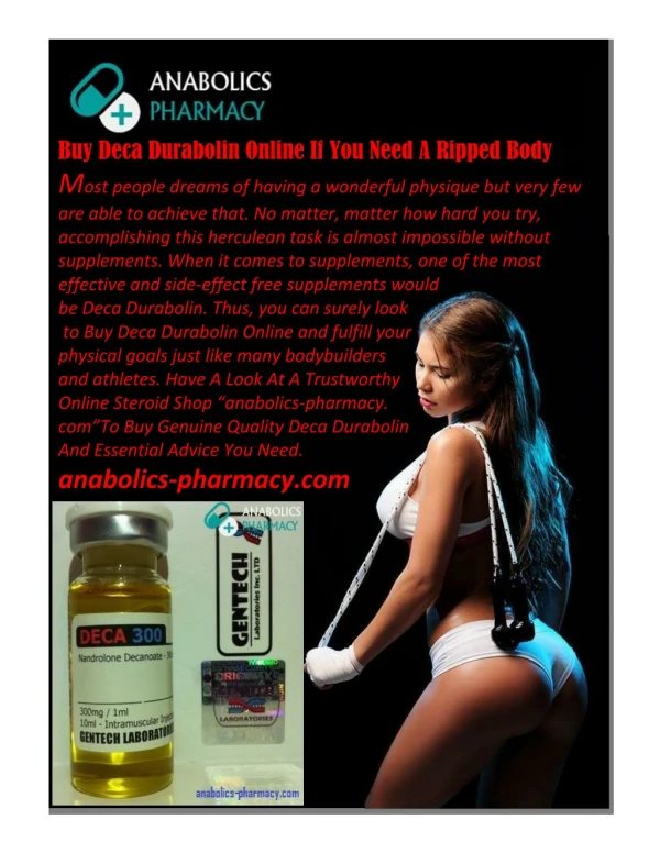 Buy Deca Durabolin Online If You Need A Ripped Body