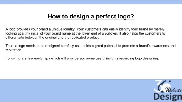 How to design a perfect logo?
