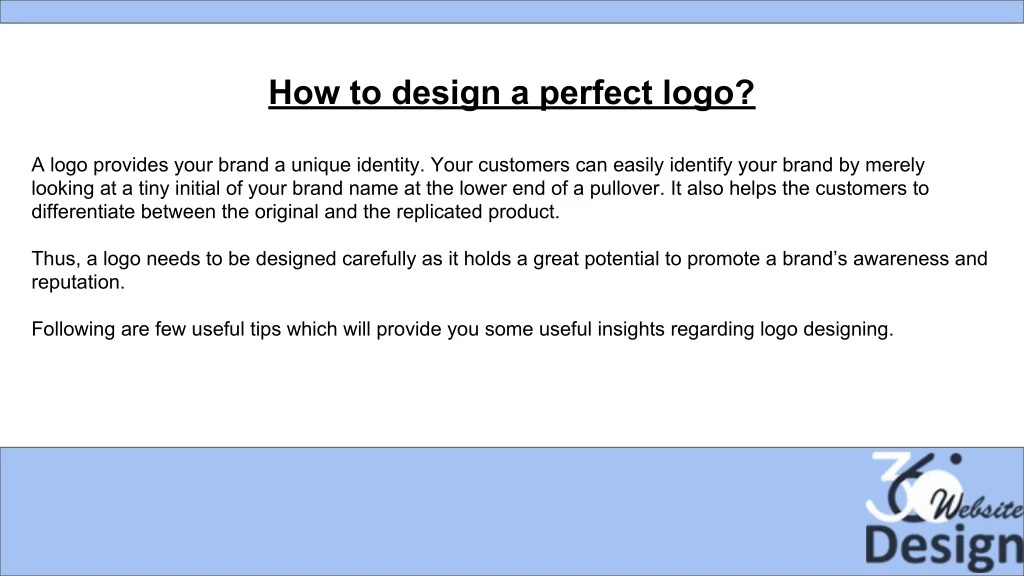 how to design a perfect logo