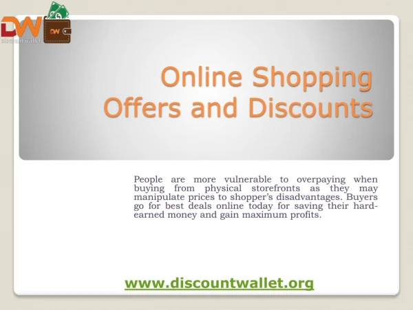Online Shopping Offers and Discounts | Discount Wallet