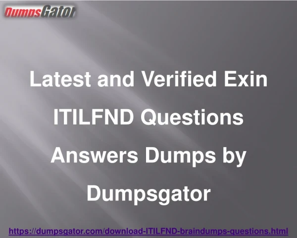Exin ITILFND Questions Answers Dumps