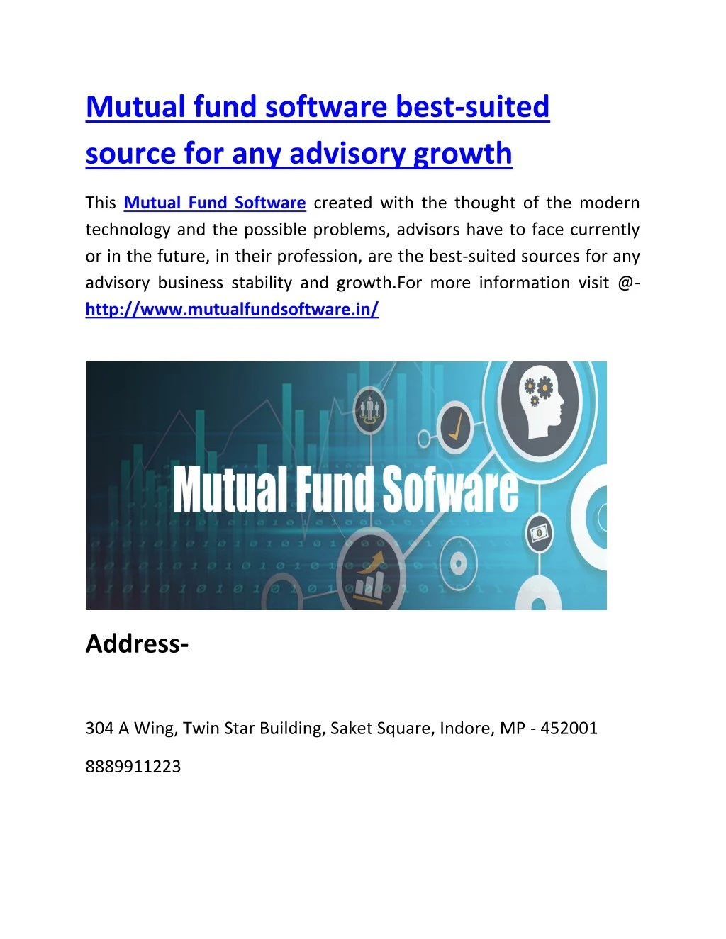 mutual fund software best suited source