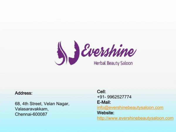 Best Beauty Parlour in Chennai - Evershine