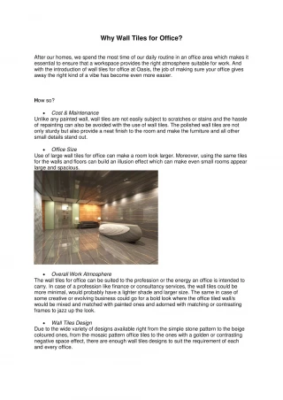 Wall Tiles Design for Office - slide 1