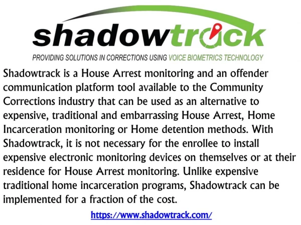 House Arrest Monitoring - Shadowtrack
