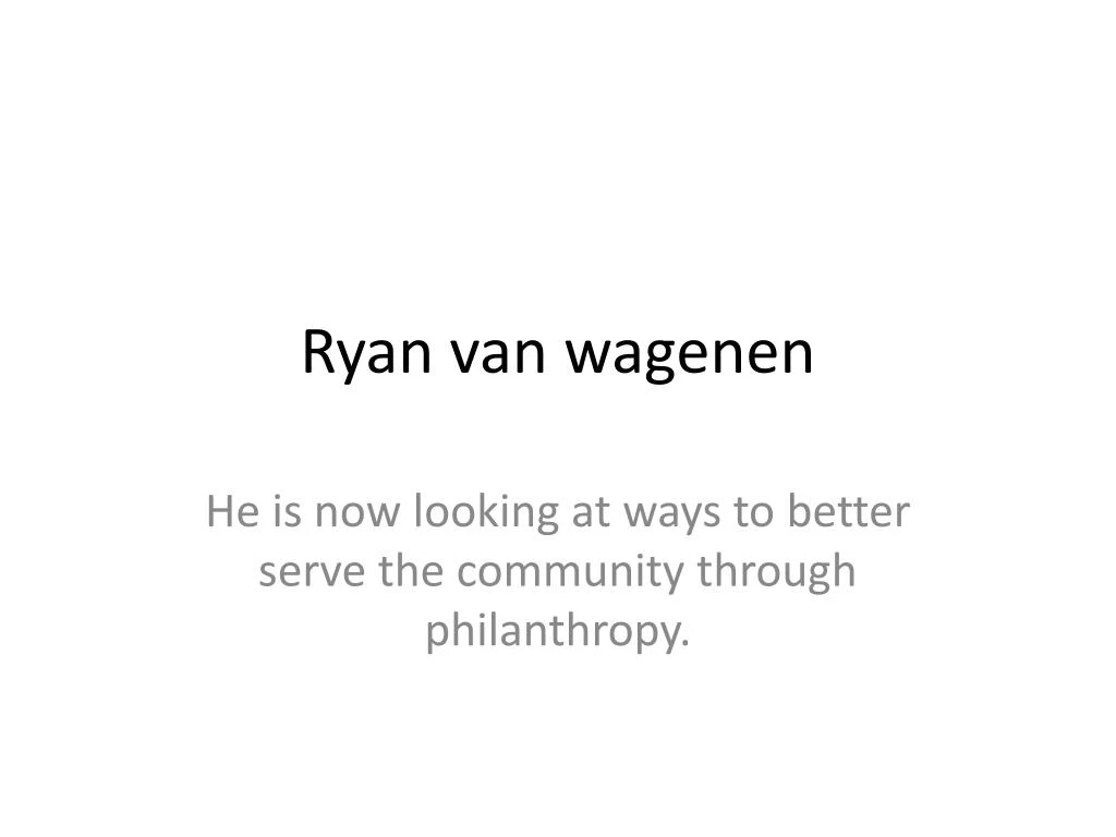 ryan van wagenen